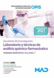 ayudante de investigación especialidad laboratorio y técnicas de análisis químico-farmacéutico-9788414243503