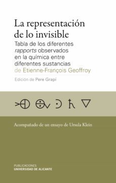 la representacion de lo invisible: tabla de los diferentes rappor ts observados en la quimica entre diferentes sustancias-pere grapi-9788497172103