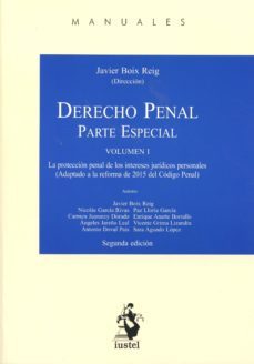 derecho penal. parte especial. volimen i-9788498903003