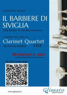 bb clarinet 2 part of "il barbiere di siviglia" for clarinet quartet (ebook)-9791221369403