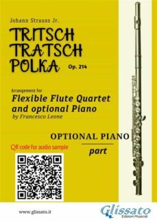 piano part of "tritsch-tratsch-polka" flute quartet sheet music (ebook)-9791222001913