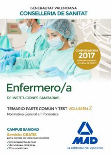enfermero/a de instituciones sanitarias de la conselleria de sanitat de la generalitat valenciana temario parte comun y test-9788414211823