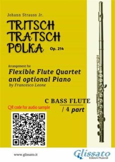 c bass flute part of "tritsch-tratsch-polka" flute quartet sheet music (ebook)-9791222001623
