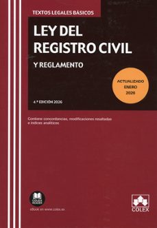 ley del registro civil y reglamento. 2026-9791370115623