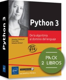 python 3: pack de 2 libros: de la algoritmia al dominio del lenguaje-9782409019333