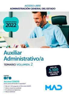 auxiliar administrativo de la administracion general del estado (turno libre). temario volumen 2-9788414258033