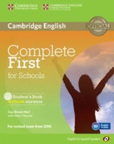 complete first for schools for spanish speakers student s book wi thout answers with cd-rom-9788483239933