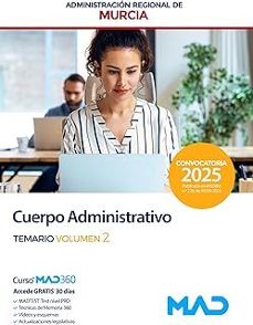 cuerpo administrativo de la comunidad autonoma region de murcia. temario volumen 2.-9791370282233