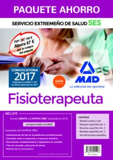 paquete ahorro fisioterapeuta del servicio extremeño de salud (incluye temario comun y test; temarios especificos 1, 2 y 3;    test temario especifico y acceso a campus oro)-9788414211243