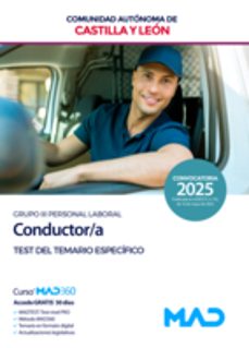 conductor/a (grupo iii personal laboral). test del temario especifico: comunidad autonoma de castilla y leon-9788414296943