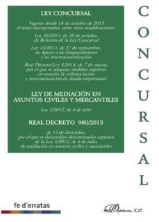 ley concursal. ley de mediacion en asuntos civiles y mercantiles. real decreto 980-2013 (ebook)-pedro. b martin molina-9788490850343