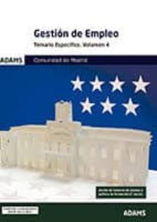 comunidad de madrid gestion de empleo: temario especifico (vol. 4 )-9788491474043