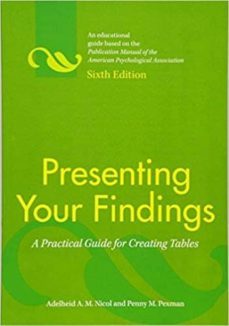 presenting your findings: a practical guide for creating tables-adelheid a.m. nicol-penny m. pexman-9781433807053