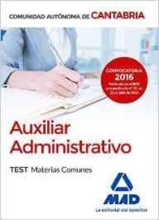 auxiliar administrativo de la comunidad autonoma de cantabria. test materias comunes-fernando martos navarro-9788414200353