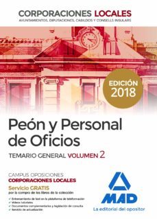 peon y personal de oficios de corporaciones locales. temario gene ral volumen 2-9788414217153
