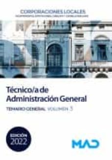tecnico/a de administracion general de corporaciones locales. temario general (vol. 3)-9788414260753