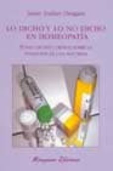 lo dicho y lo no dicho en homeopatia-jenny jordan desgain-9788478132553