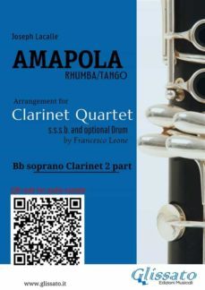 bb clarinet 2 part of "amapola" for clarinet quartet (ebook)-9791221386653
