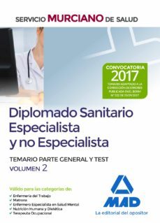 diplomado sanitario especialista y no especialista del servicio murciano de salud: temario parte general y test (vol. 2)-9788414211663