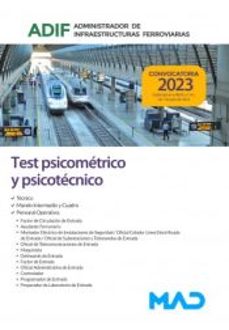 adif administrador de infraestructuras ferroviarias test psicometrico y psicotecnico-9788414273463