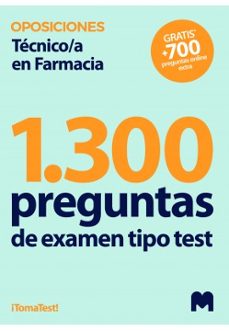 test para oposiciones a tecnico/a en farmacia (1.300 preguntas de examen)-9788414280263