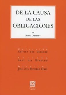 de la causa de las obligaciones-henry capitant-9788490458563