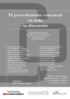 procedimiento concursal en toda su dimension, el-pedro. b martin molina-9788490851463