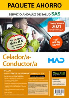 paquete ahorro celador/a - conductor/a del servicio andaluz de salud (sas). (test online gratis)-9788414238073
