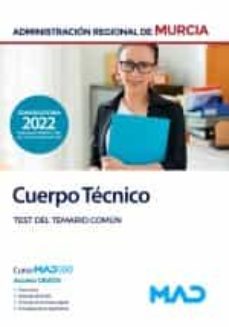 cuerpo tecnico de la administracion publica regional de murcia. test del temario comun-9788414263273