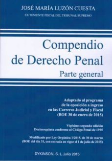 compendio derecho penal parte general ed 2015-jose maria luzon cuesta-9788490854273
