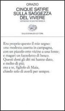 cinque satire sulla saggezza del vivere-q. flacco orazio-9788806123673