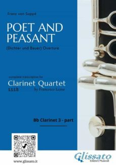 (bb clarinet 3 part) poet and peasant overture for clarinet quartet (ebook)-9791220890373