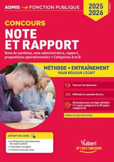 note et rapport - methode et entrainement intensif - 40 annales corrigees - categories a et b (ebook)-9782311219883