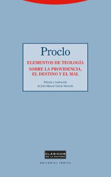 elementos de teologia. sobre la providencia, el destino y el mal (ebook)-proclo de atenas-9788413641683