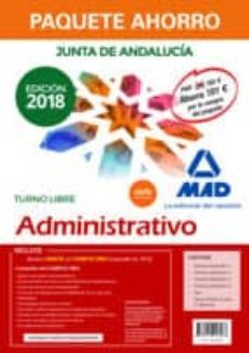 paquete ahorro administrativo junta de andalucia (turno libre) (incluye temarios volumenes 1, 2, 3 y 4, test, supuestos         practicos-9788414216583