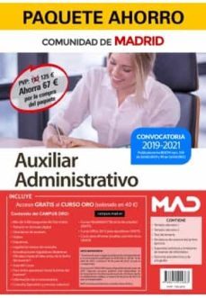 paquete ahorro auxiliar administrativo. comunidad autonoma de madrid-9788414244883
