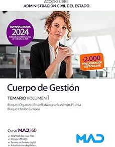 cuerpo de gestion de la administracion civil (acceso libre). temario volumen 1-9788414285183