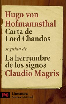 carta de lord chandos; la herrumbre de los signos-claudio magris-hugo von hofmannsthal-9788420662183