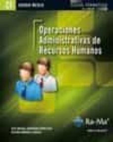 operaciones administrativas de recursos humanos (cfgm. ciclos for mativos de grado medio)-jose miguel albarran francisco-begoña marquez garcia-9788499641683