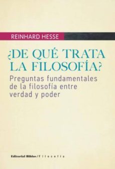 ¿de que trata la filosofia?-reinhard hesse-9789876910583
