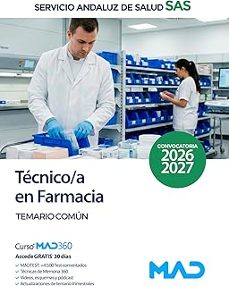 técnico/a en farmacia del servicio andaluz de salud (sas). temari o común-9791370285883