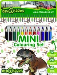 dinosaurios - mini libro con lapices de colores-8595593819693
