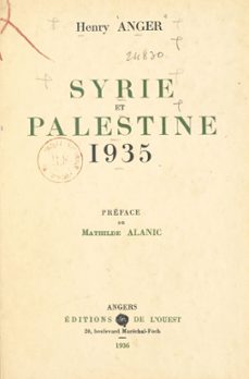 syrie et palestine-henry anger-9782402516693