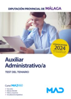 auxiliar administrativo/a de la diputacion de malaga: test del temario-9788414278093