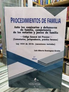 procedimiento de familia ante los comisarios y defensores de familia-luis alberto dominguez giraldo-9789585697393