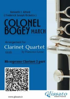 bb clarinet 2 part of "colonel bogey" for clarinet quartet (ebook)-9791221381993