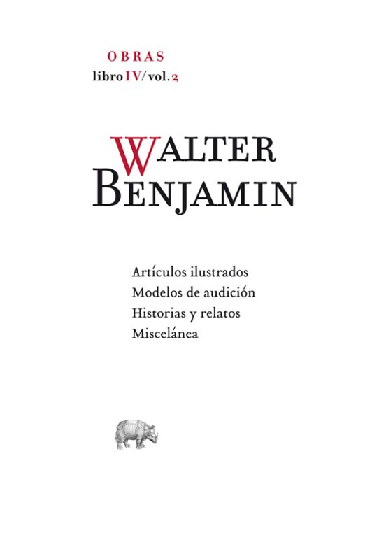Portada de WALTER BENJAMIN OBRAS LIBRO IV/VOL 2