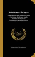 NOTATIONS ARTISTIQUES