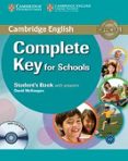complete key for schools: student s book with answers with cd-rom-david mckeegan-sue elliott-9780521124713 complete key for schools: student s book with answers with cd-rom-david mckeegan-sue elliott-9780521124713