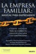 la empresa familiar: manual para empresarios. claves legales para su correcta organizacion y su continuidad-antonio j. sanchez-crespo casanova-antonio bellver sanchez-alberto marcelino sanchez y sanchez-9788423422593 la empresa familiar: manual para empresarios. claves legales para su correcta organizacion y su continuidad-antonio j. sanchez-crespo casanova-antonio bellver sanchez-alberto marcelino sanchez y sanchez-9788423422593